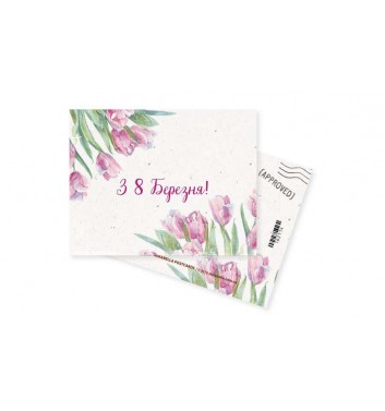 Мини-открытка Mirabella postcards С 8 марта Flowers