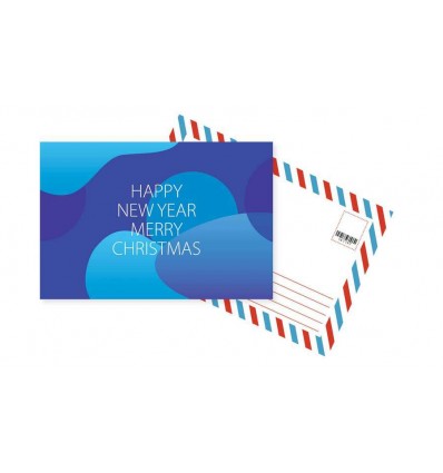 Открытка Mirabella postcards Happy New Year and Merry Blue