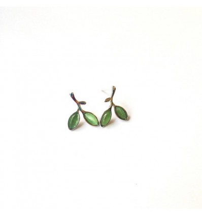 Сережки Argent jewellery Two green leaves