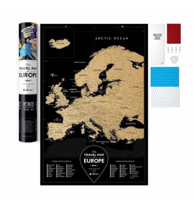 Скретч карта Европы Travel Map «Black Europe»