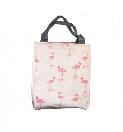 Lunch-bag Leaf Flamingos Pink