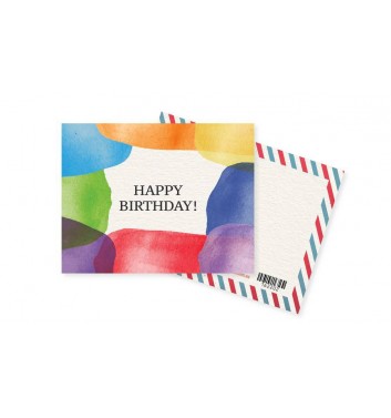 Мини-открытка Mirabella postcards Happy Birthday Colors