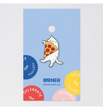 Значок Orner Store Кот с пиццей