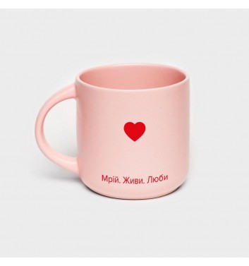 Чашка розовая Orner Store Мечтай Живи Люби