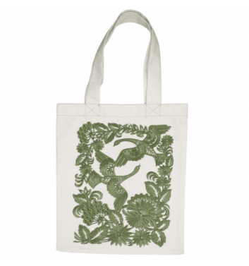 Еко-сумка Цвітень "Лебеді" Темно-зелений