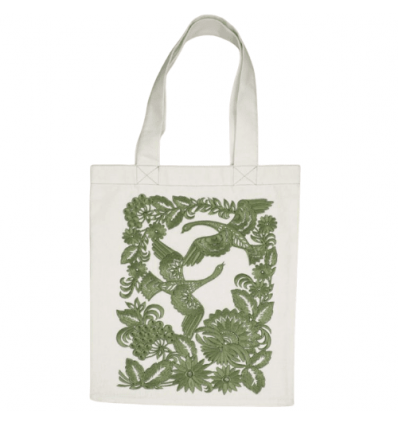 Эко-сумка Цвитень "Лебеди" Темно-зеленый
