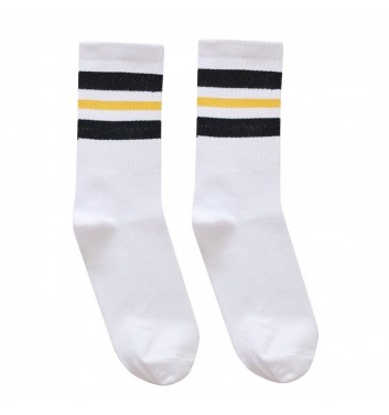 Шкарпетки O net Бейсік 3 полоски Чорна, жовта, чорна на білому