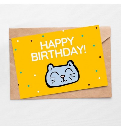 Благотворительная открытка "Murr Meow" Happy birthday Cat