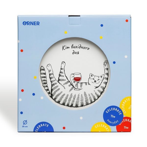 Тарілка Orner Store Кіт вихідного дня 4071 фото
