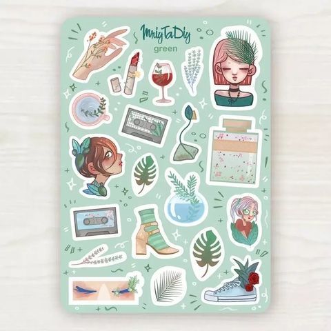 Стікер-лист MriyTaDiy модель Green 12407 фото