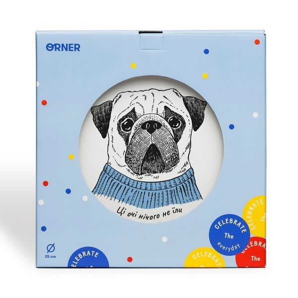 Тарілка Orner Store Мопсик 0070 фото