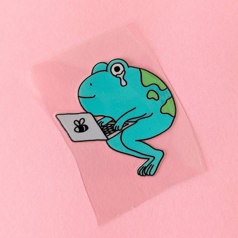 Супер міцна наліпка Jotter Сумна жаба на роботі 16961 фото