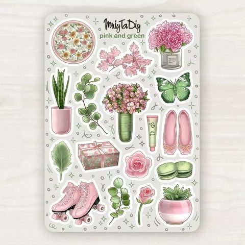 Стікер-лист MriyTaDiy модель Pink and Green 14528 фото