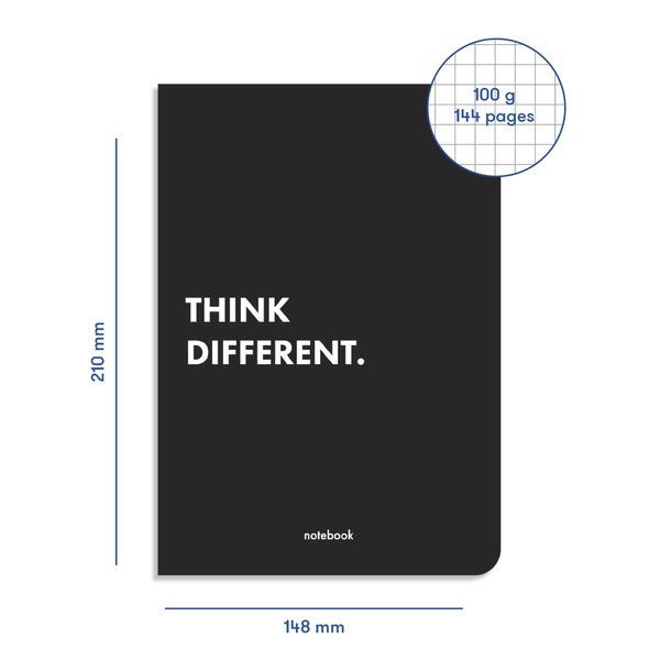 Блокнот Orner Store "Think different" чорний 65828 фото