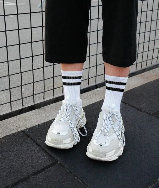 Шкарпетки Sox Білі з чорними лініями - 41-45 11927 фото