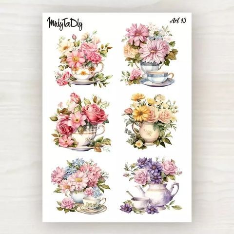 Стікер-лист MriyTaDiy Art-45 модель "Вінтажні квіти" 14544 фото