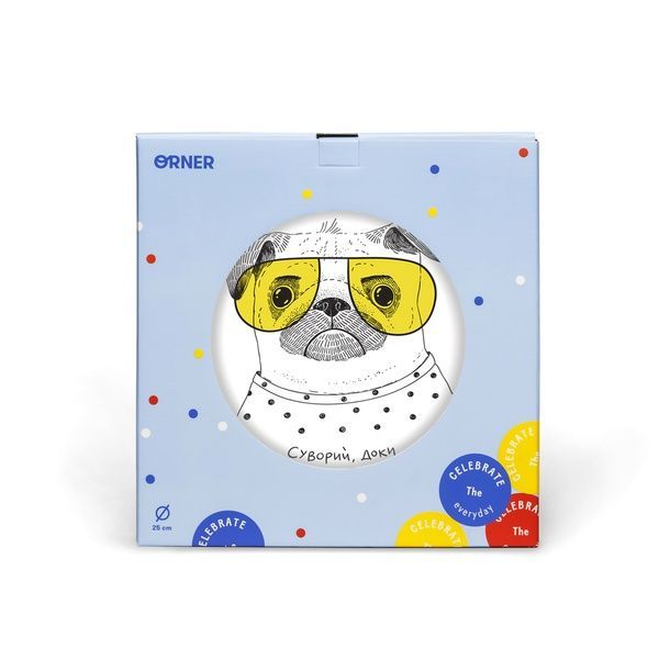 Тарілка Orner Store Голодний мопс 6054 фото